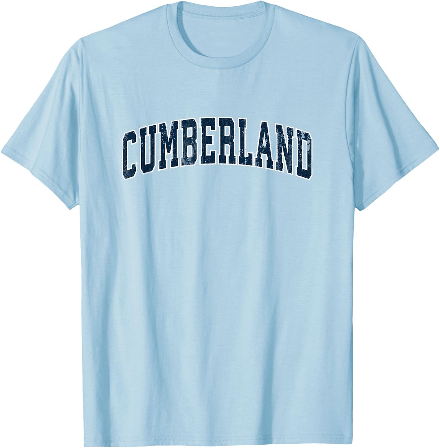Cumberland Rhode Island RI Vintage Sports Design Navy Design T-Shirt - T-Shirt | Light Blue