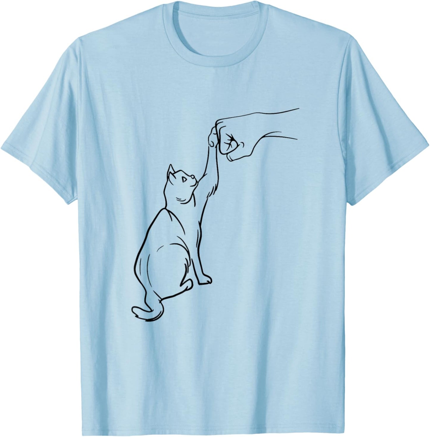 Funny Cat Best Friend Fist Bump Cat Lover T-Shirt - T-Shirt | Light Blue