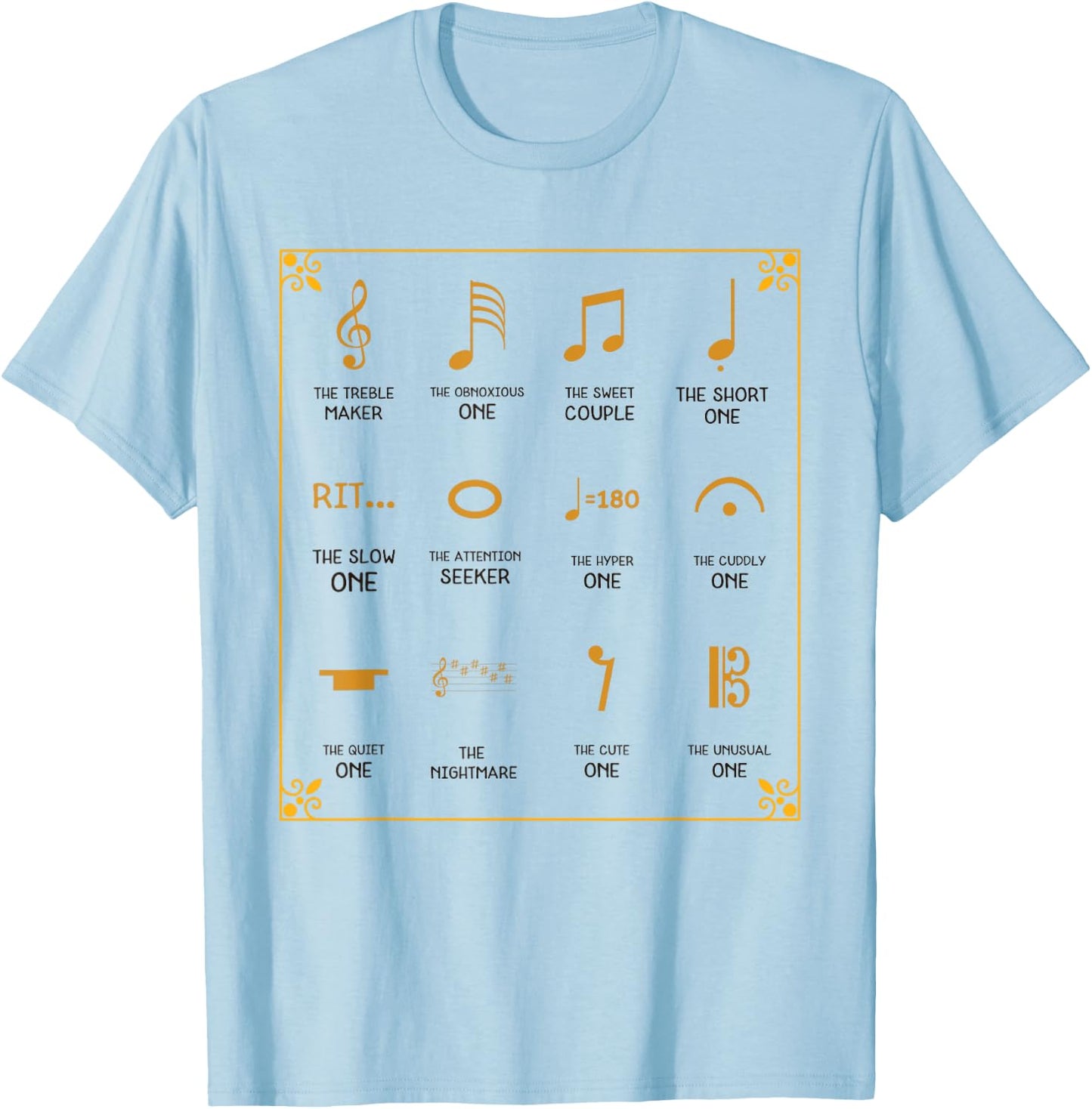 Funny Music Notes Definition Music Theory Instrument Humor T-Shirt - T-Shirt | Light Blue