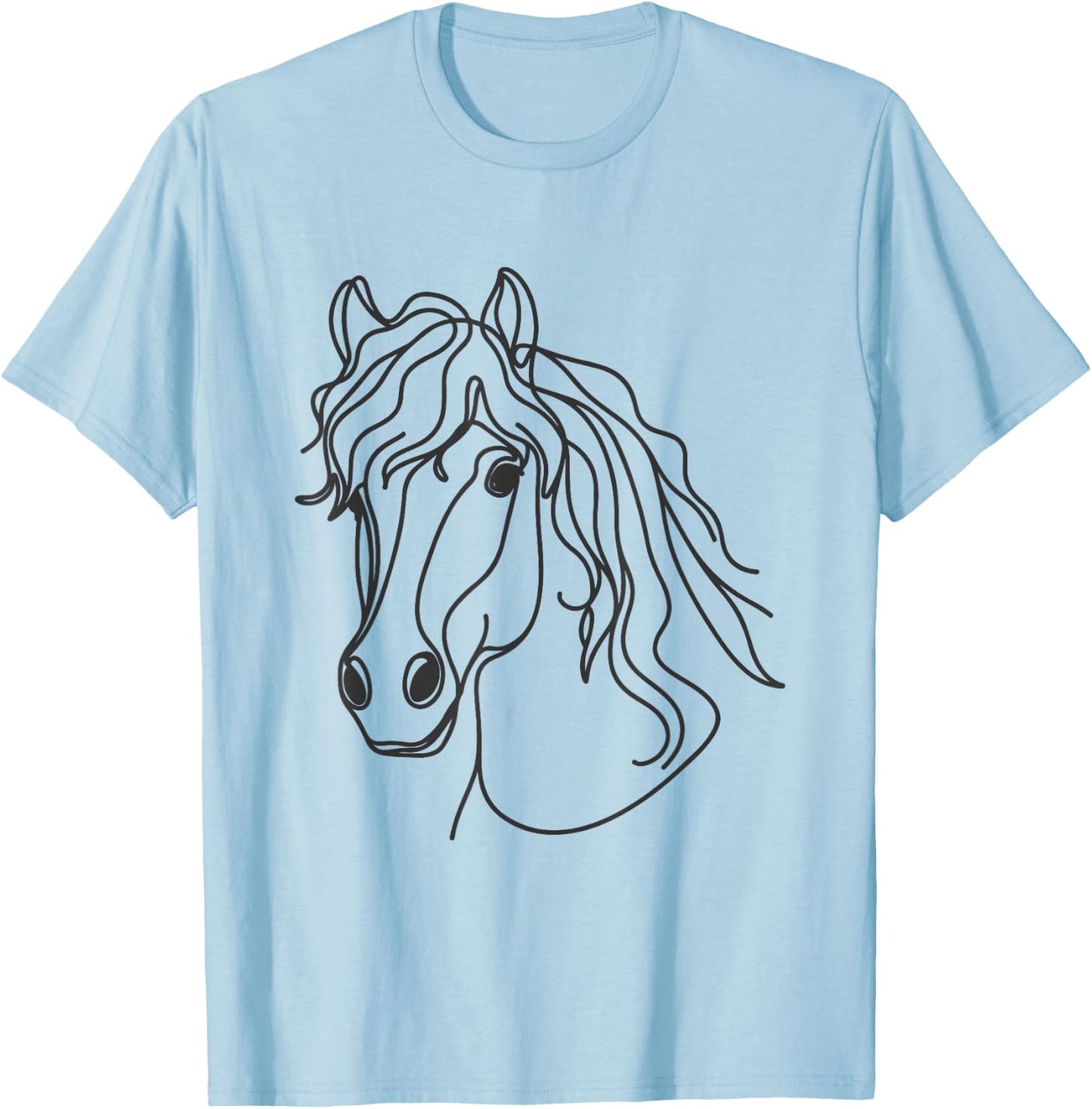 Line Art Dad Mom Horse - Haflinger Horse T-Shirt - T-Shirt | Light Blue