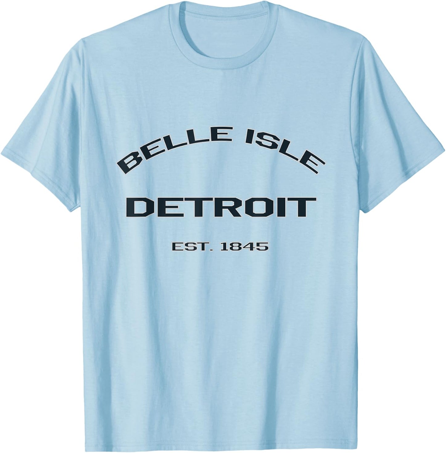 Belle Isle Detroit Dark Lettering Landmark T-Shirt - T-Shirt | Light Blue