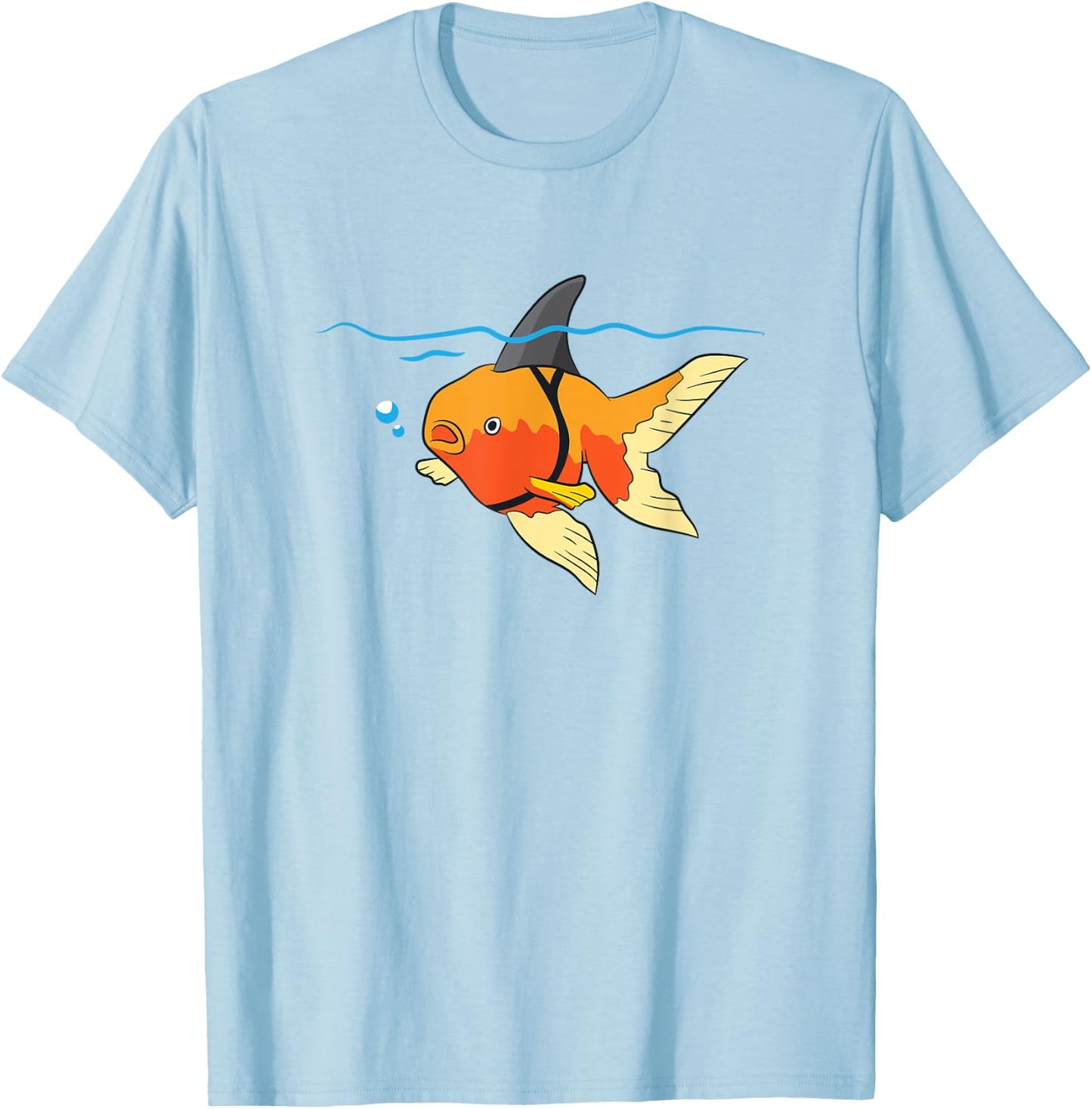 Goldfish Shark Fin Goldfish Motivational Goldfish T-Shirt - T-Shirt | Light Blue