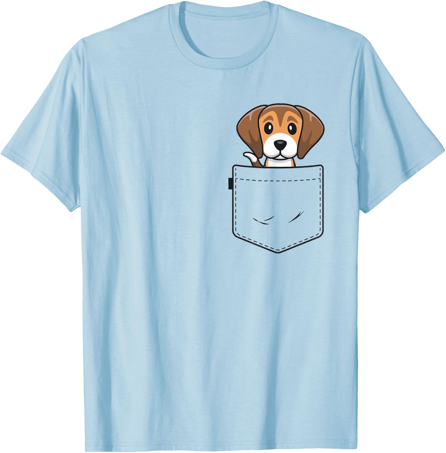 Beagle Dog In Pocket Shirts Men Women Beagle Lover Gift T-Shirt - T-Shirt | Light Blue