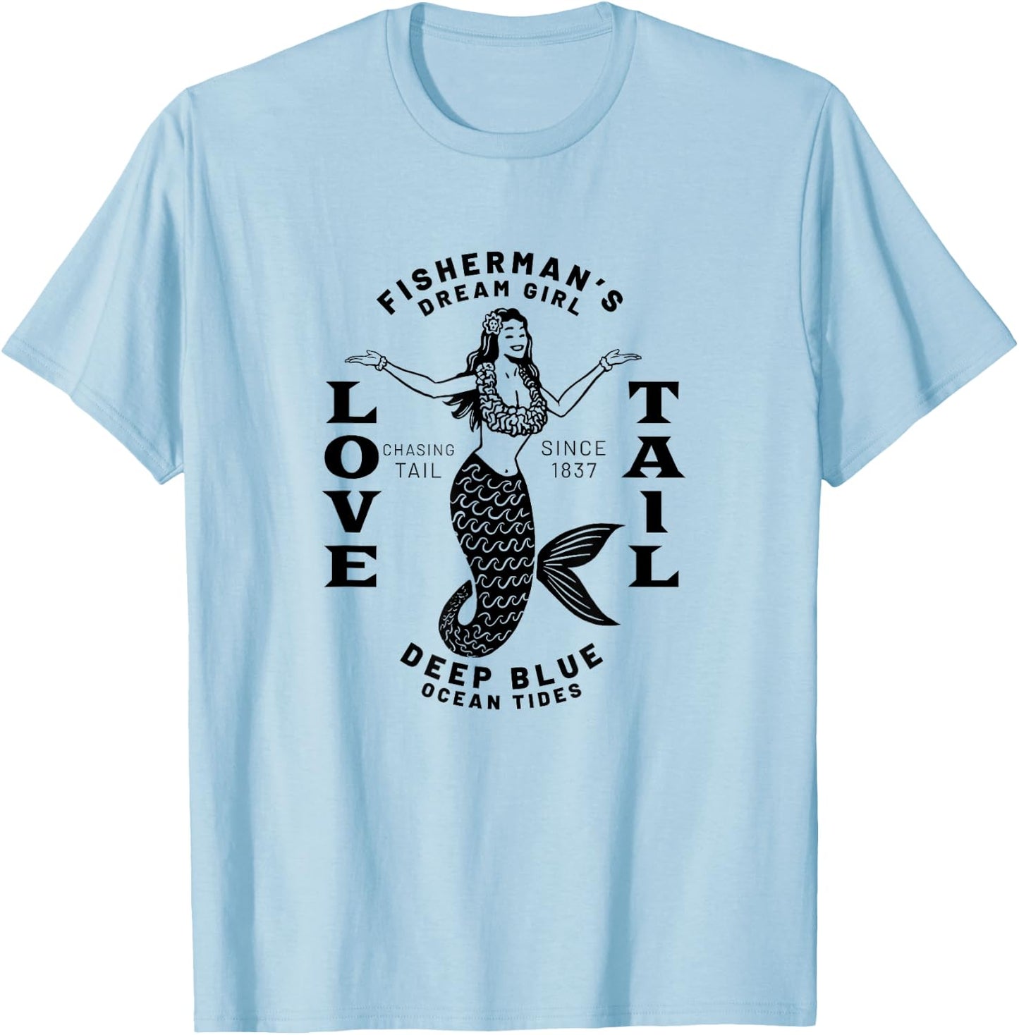 Fishing & Chasing Tail T-Shirt - T-Shirt | Light Blue