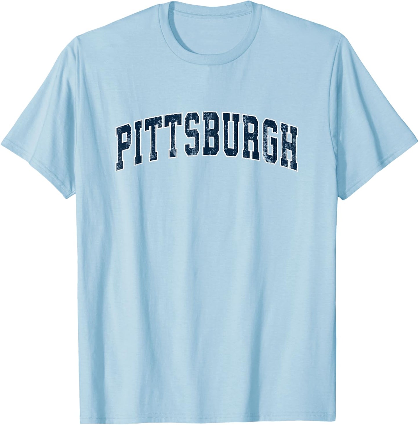 Pittsburgh Pennsylvania PA Vintage Sports Design Navy Design T-Shirt - T-Shirt | Light Blue