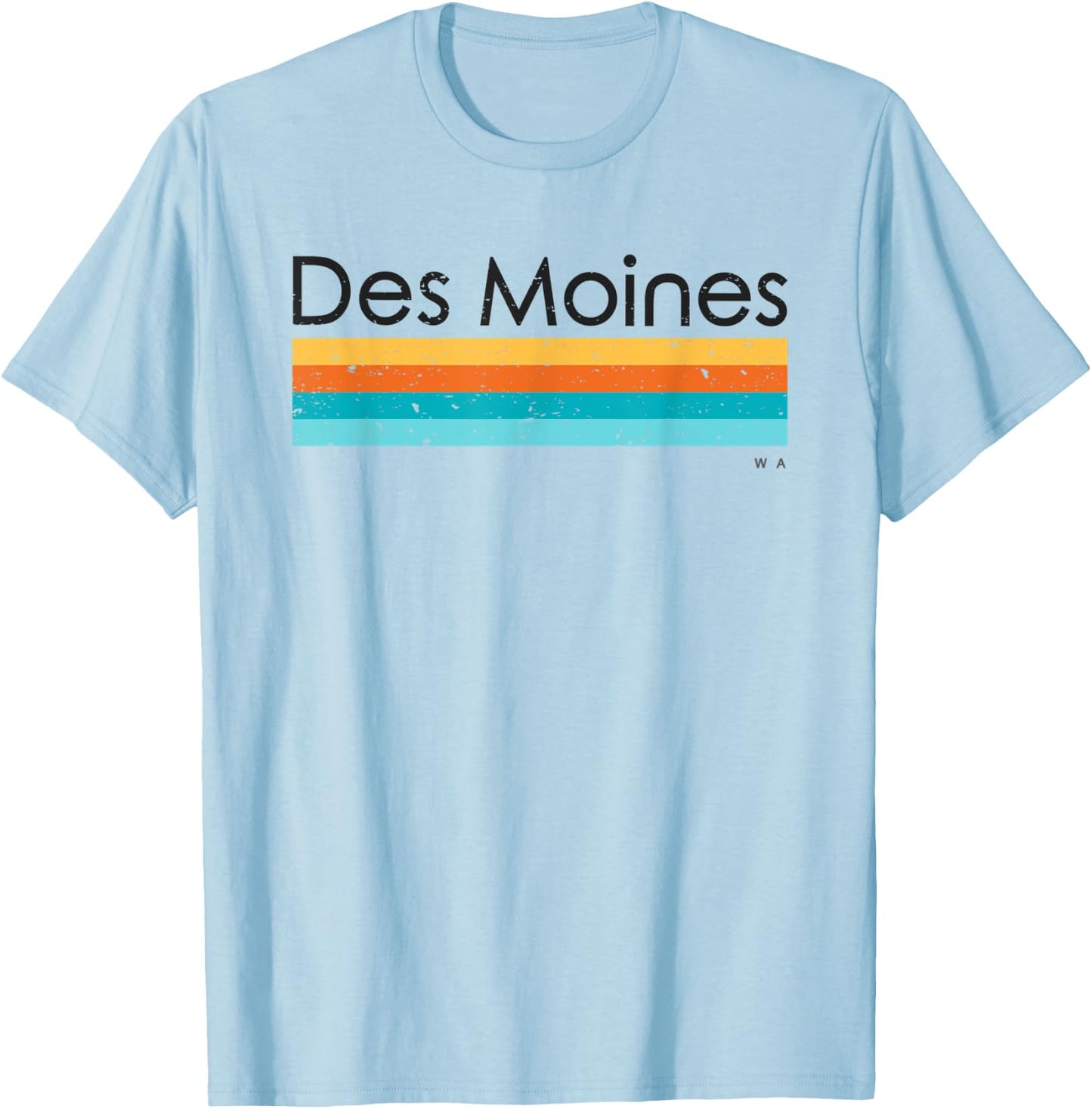 Vintage Des Moines WA Retro Design T-Shirt - T-Shirt | Light Blue