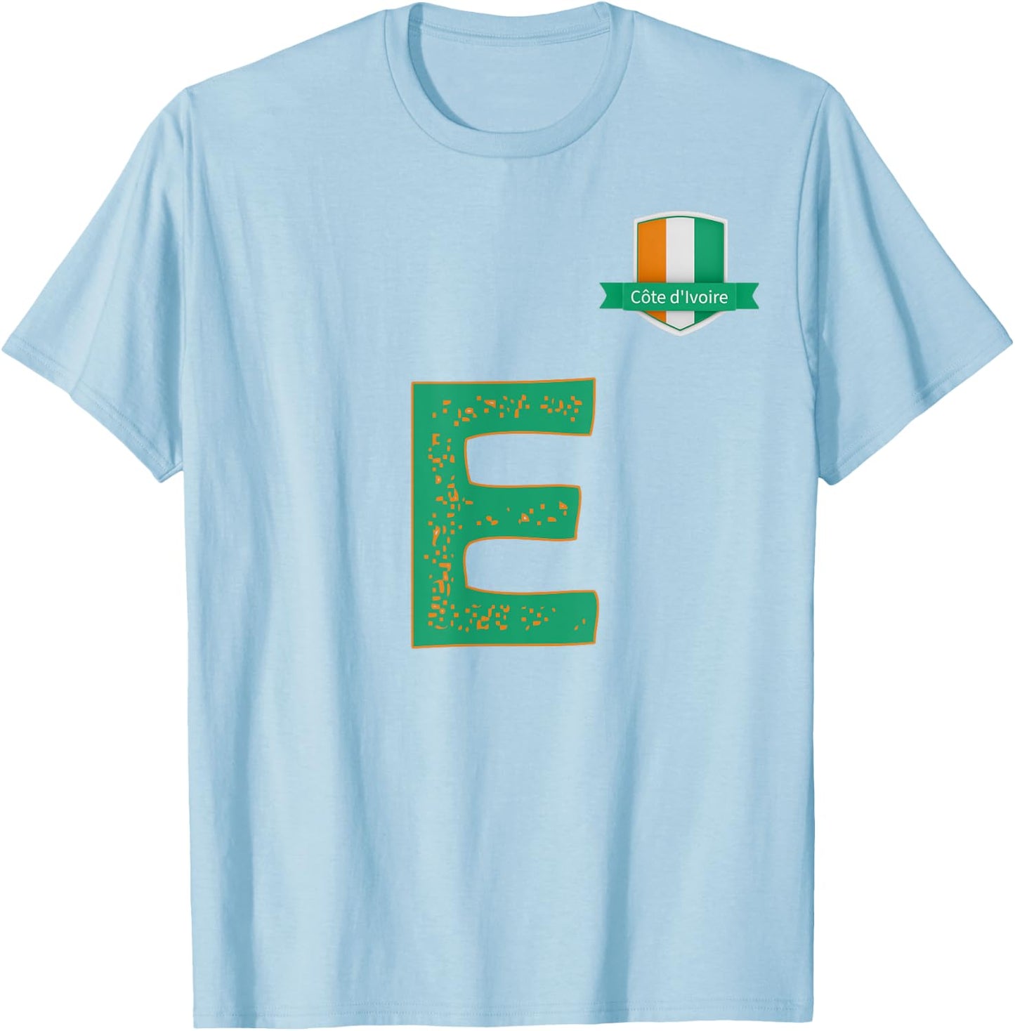 Team Flag Group apparel - E - Côte d'Ivoire Ivory Coast T-Shirt - T-Shirt | Light Blue