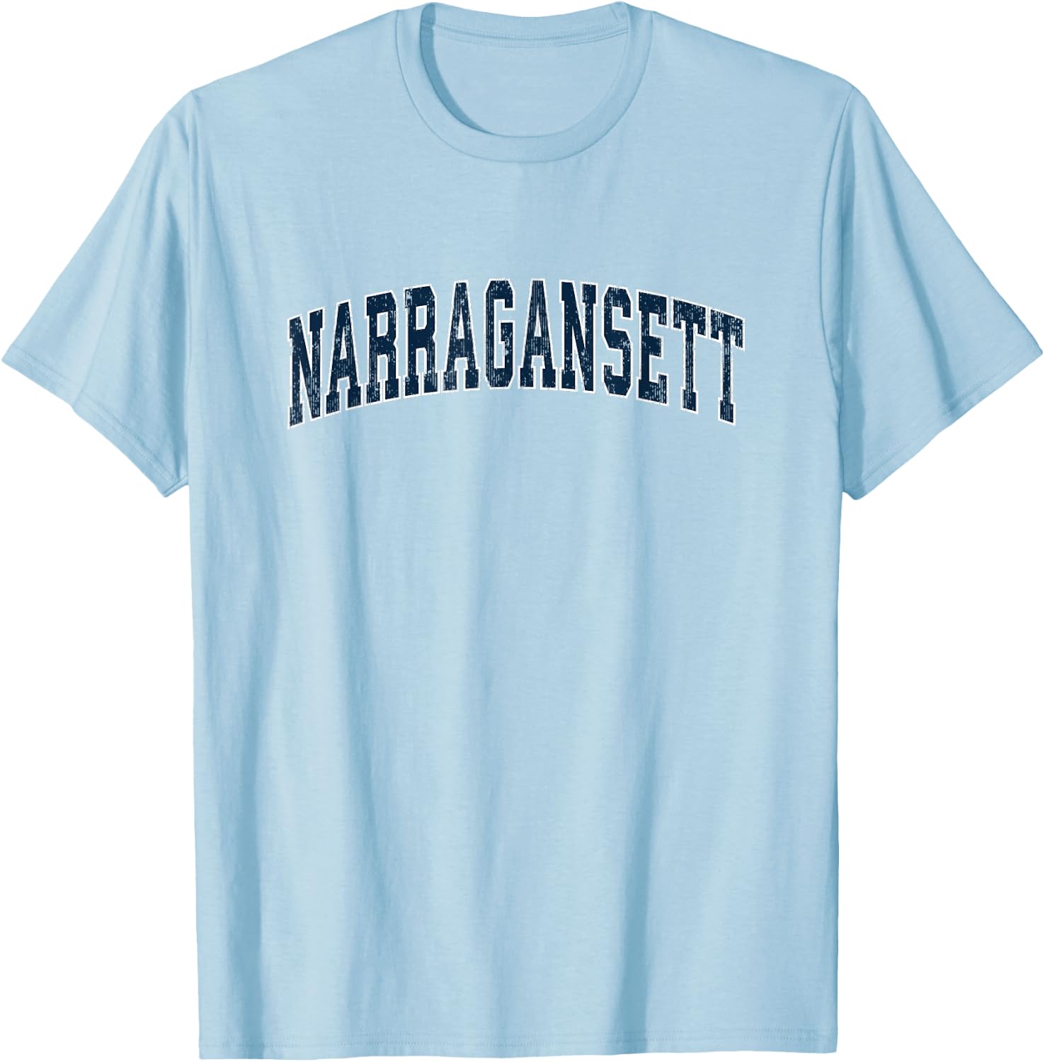 Narragansett Rhode Island RI Vintage Sports Design Navy Desi T-Shirt - T-Shirt | Light Blue