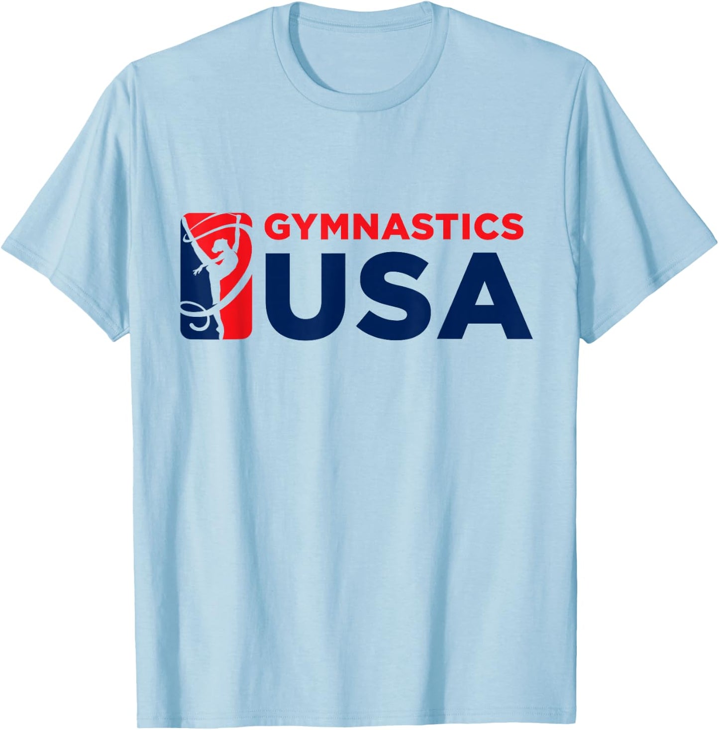 Gymnastics USA Support The Team USA Flag T-Shirt - T-Shirt | Light Blue