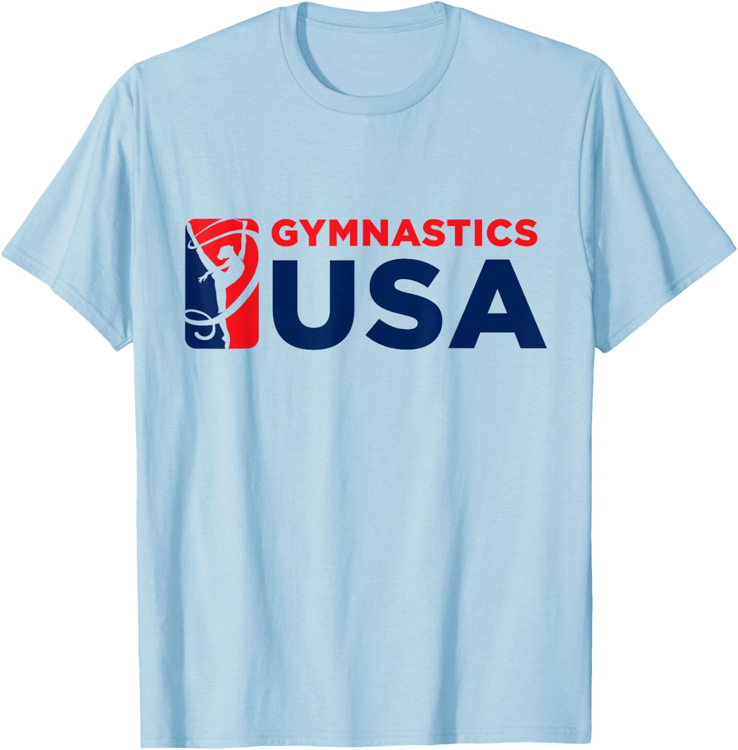 Gymnastics USA Support The Team USA Flag T-Shirt - T-Shirt | Light Blue