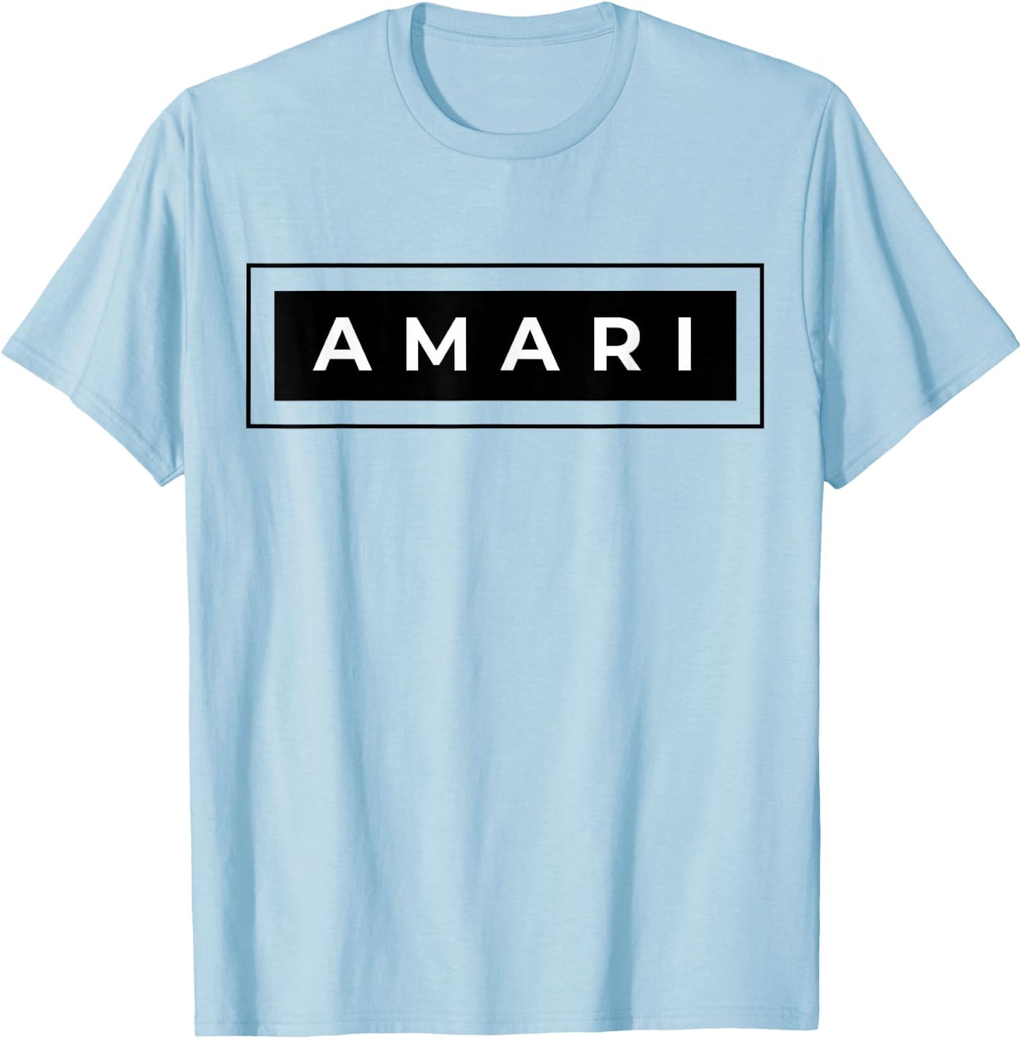 Amari First Name and Surname Design T-Shirt - T-Shirt | Light Blue