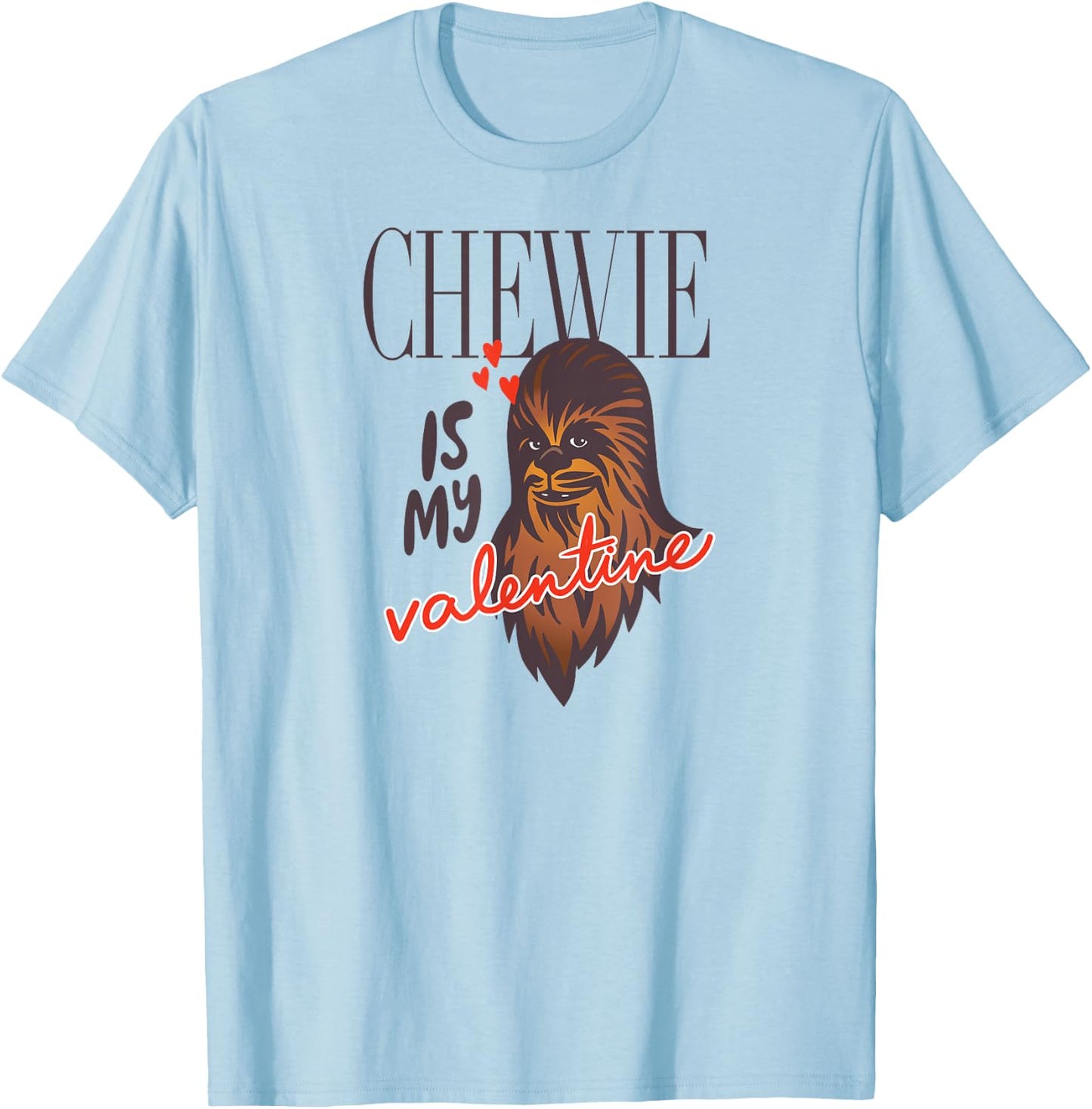 Amazon Essentials Star Wars Chewbacca Chewie Is My Valentine T-Shirt - T-Shirt | Light Blue