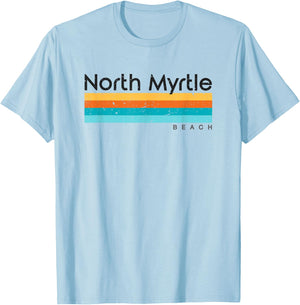 Vintage North Myrtle Beach SC South Carolina Retro Design T-Shirt - T-Shirt | Light Blue