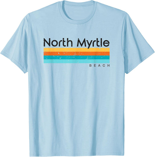 Vintage North Myrtle Beach SC South Carolina Retro Design T-Shirt - T-Shirt | Light Blue