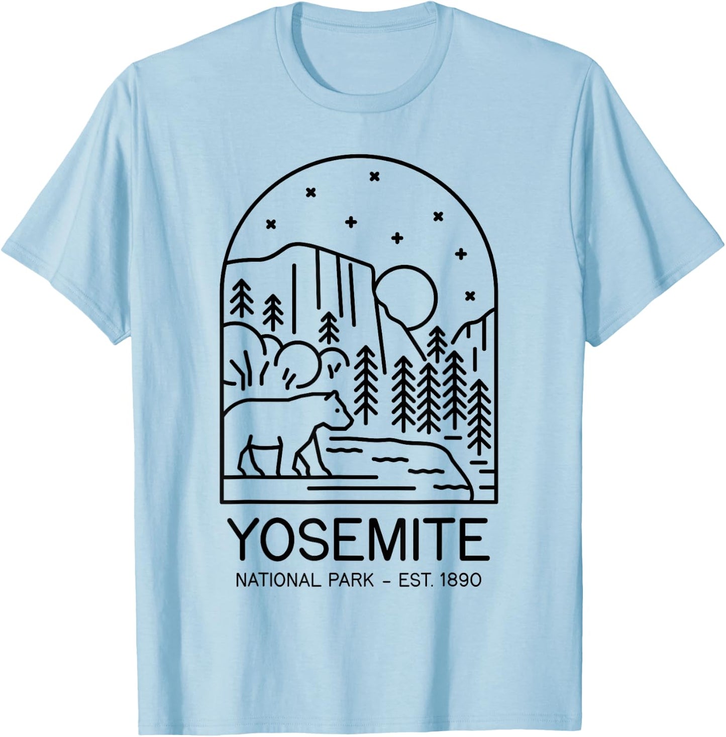 Yosemite National Park 1890 California Mariposa Sierra T-Shirt - T-Shirt | Light Blue