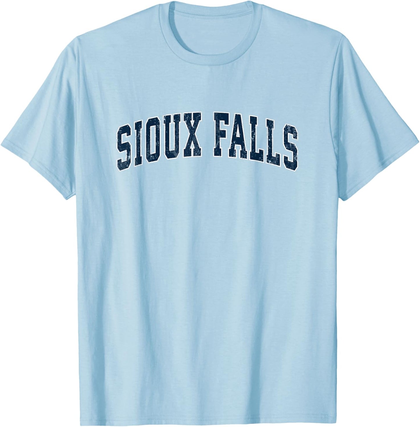 Sioux Falls South Dakota SD Vintage Sports Design Navy Desig T-Shirt - T-Shirt | Light Blue