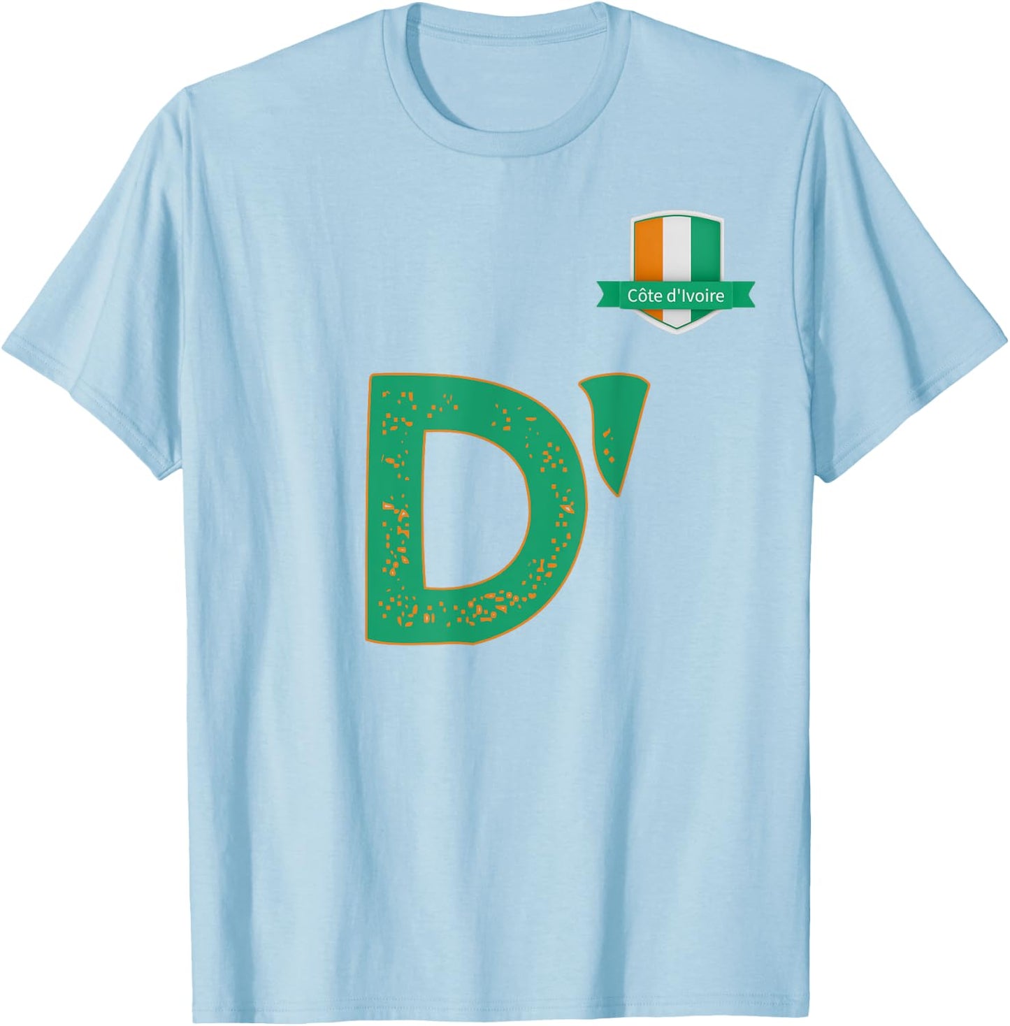 Team Flag Group apparel - D' - Côte d'Ivoire Ivory Coast T-Shirt - T-Shirt | Light Blue