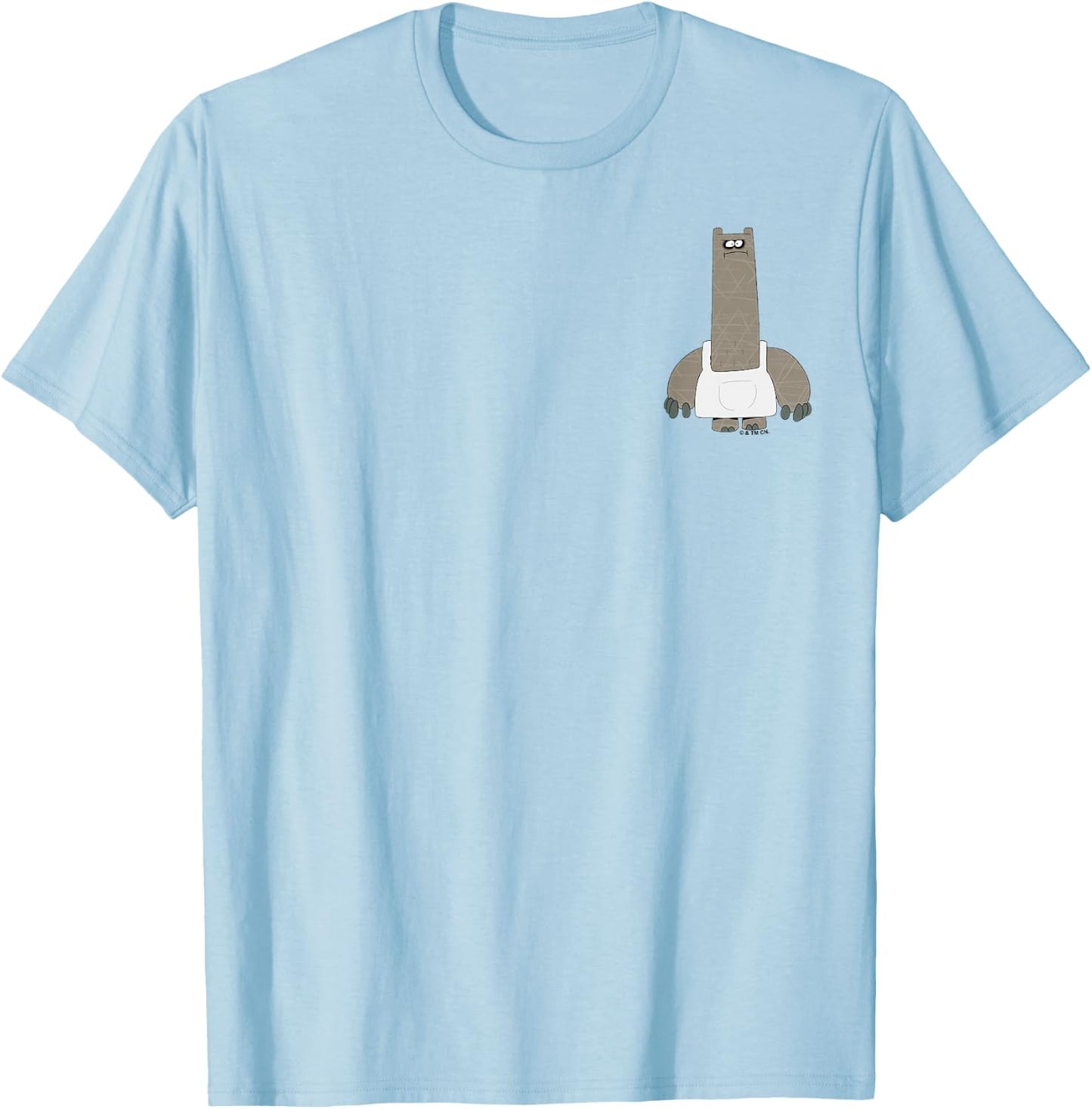 Chowder Shnitzel Angry Pose Full Body Shot Pocket Logo T-Shirt - T-Shirt | Light Blue