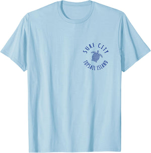 JCombs: Surf City, Topsail Island, NC, Sea Turtle (2-Sided) T-Shirt - T-Shirt | Light Blue