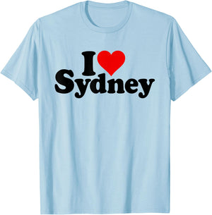 I Love Heart Sydney Syd Name Australia T-Shirt - T-Shirt | Light Blue