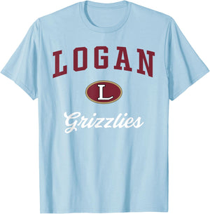 Logan High School Grizzlies T-Shirt - T-Shirt | Light Blue
