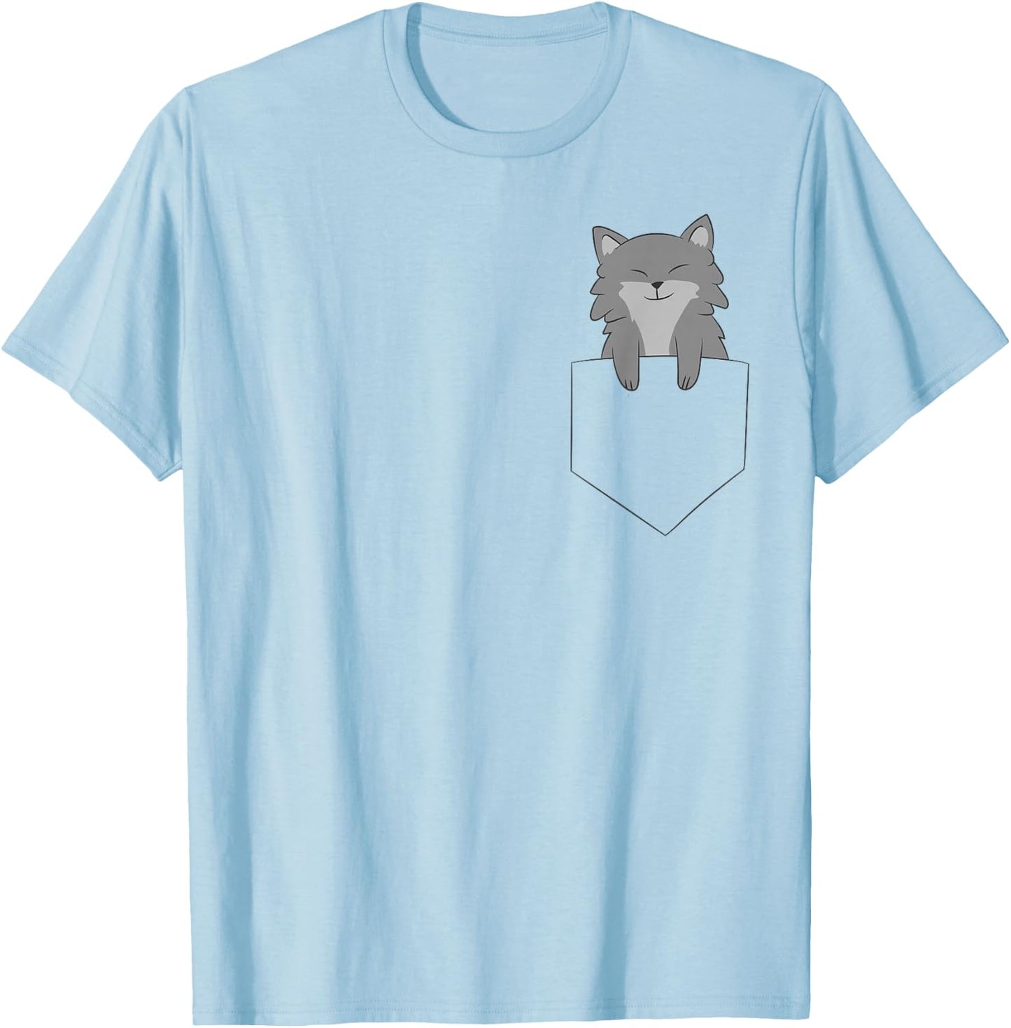 Wolf In Bag Wolves Forest Gift Funny Wolf T-Shirt - T-Shirt | Light Blue
