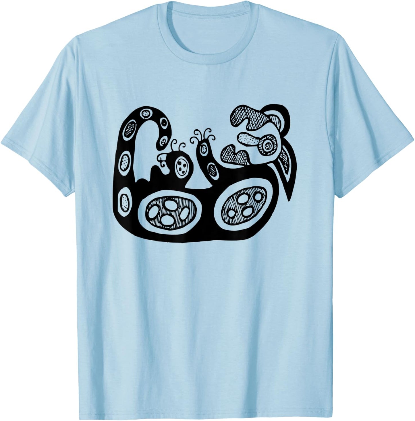 Dingo Dog - Australian Aborigine Rock Art Aboriginal T-Shirt - T-Shirt | Light Blue