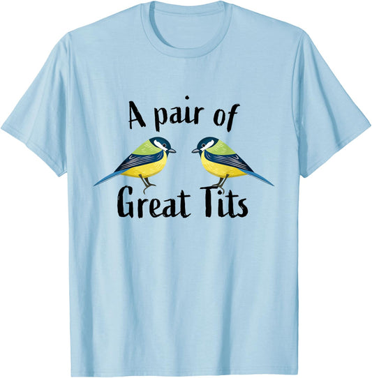 A pair of great tits | Funny bird Gift T-Shirt - T-Shirt | Light Blue