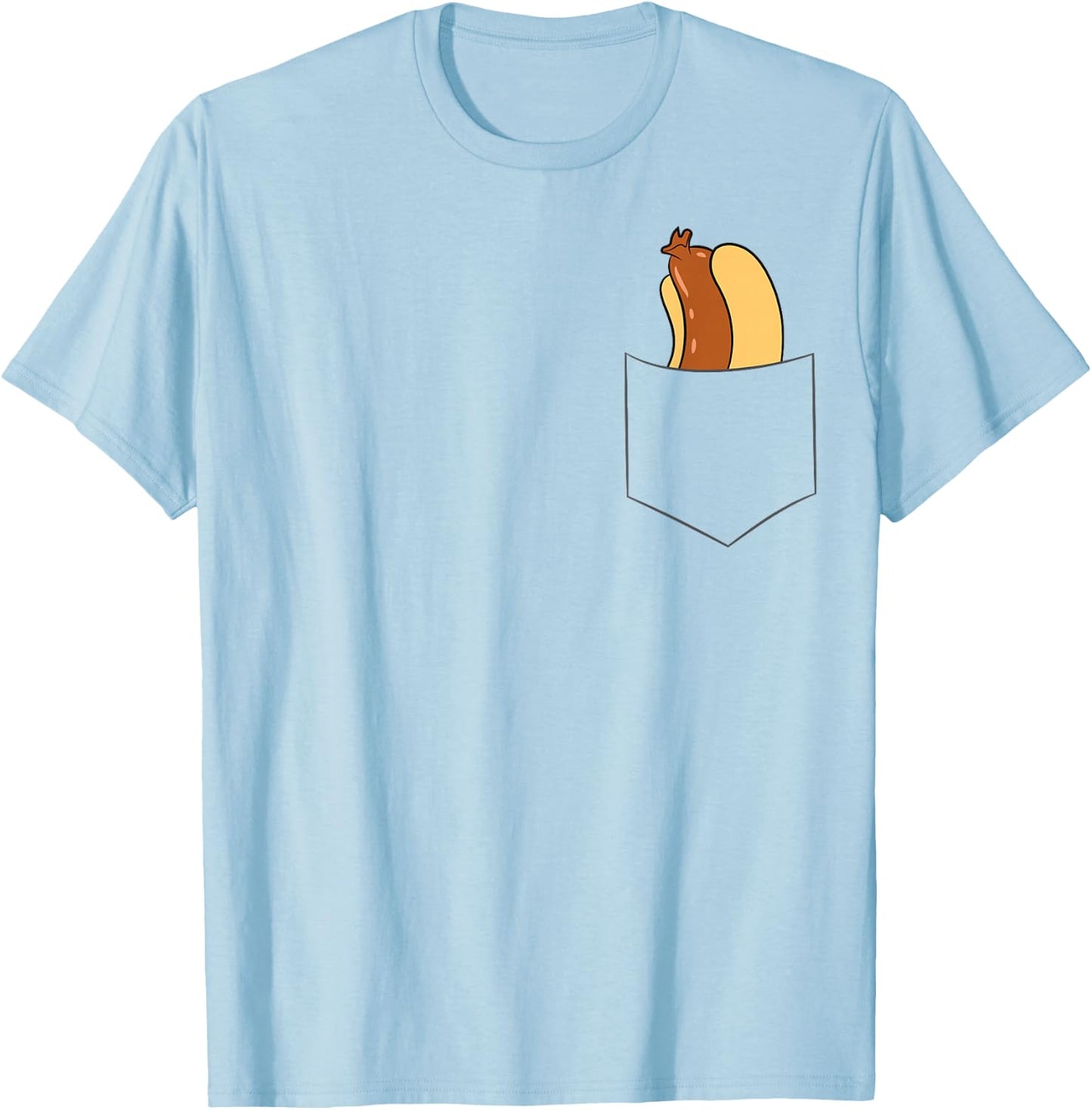 Hotdog in A Pocket Love Hotdog Pocket Hot Dog T-Shirt - T-Shirt | Light Blue