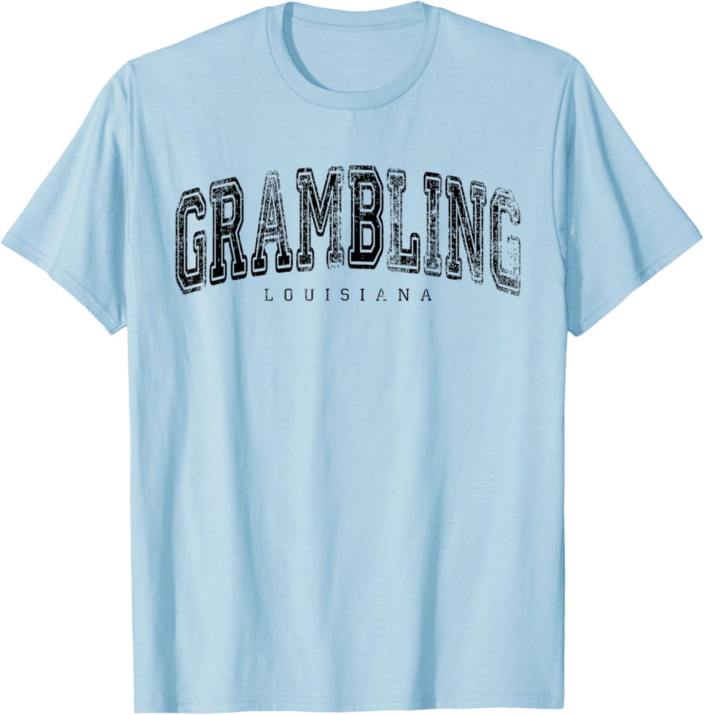 Grambling Louisiana Vintage Retro US City State Travel T-Shirt - T-Shirt | Light Blue