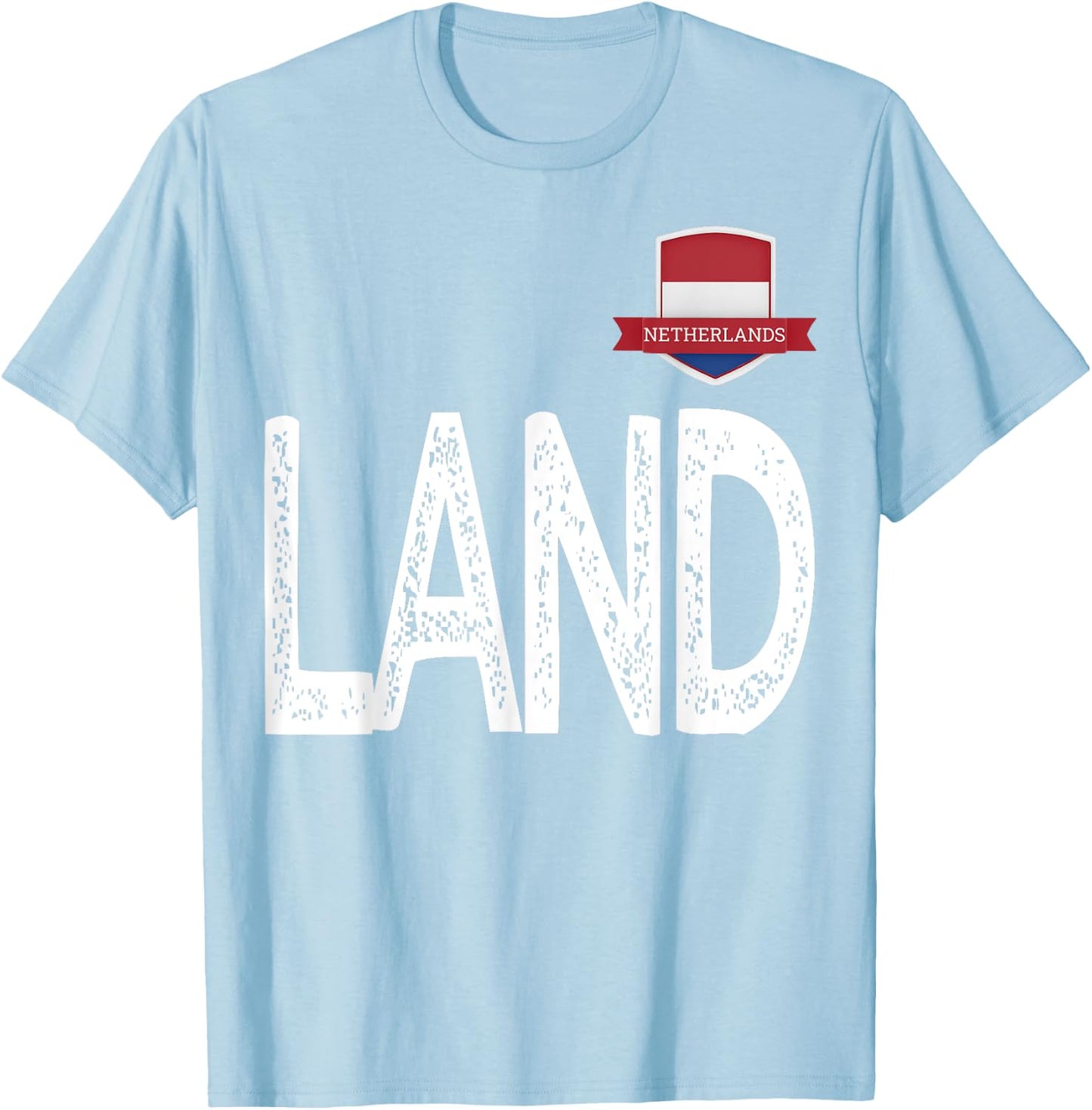 Nederland Netherlands Human-Flag Letter L and A and N and D T-Shirt - T-Shirt | Light Blue