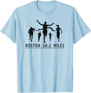 Boston 26.2 Miles Marathon 2020 Running Run Gift T-Shirt - T-Shirt | Light Blue
