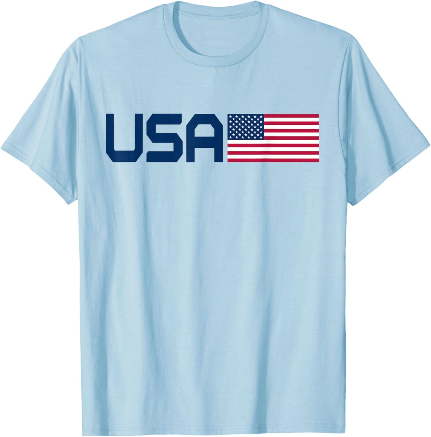 American Patriotic Design Men Women 4th of July USA Flag T-Shirt - T-Shirt | Light Blue
