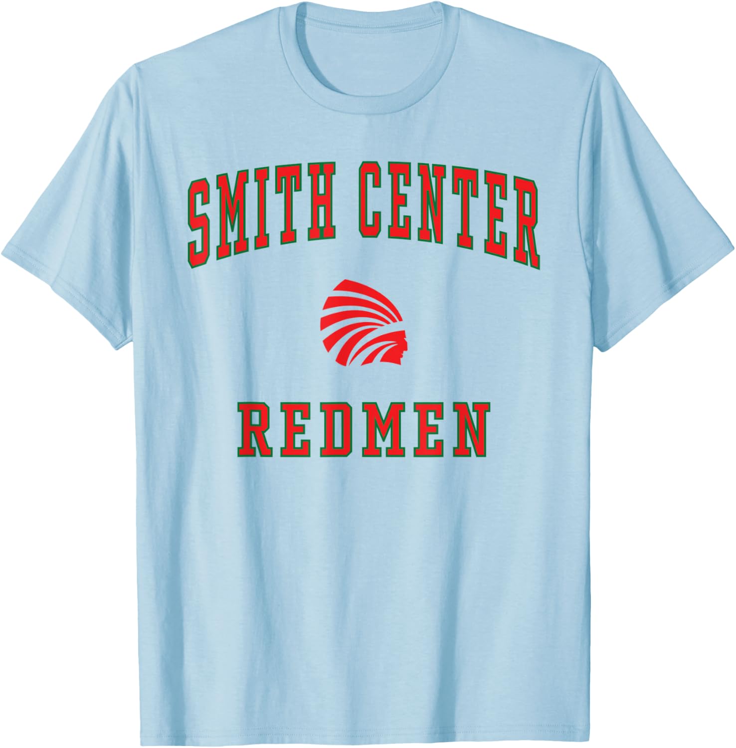 Smith Center High School Redmen T-Shirt - T-Shirt | Light Blue