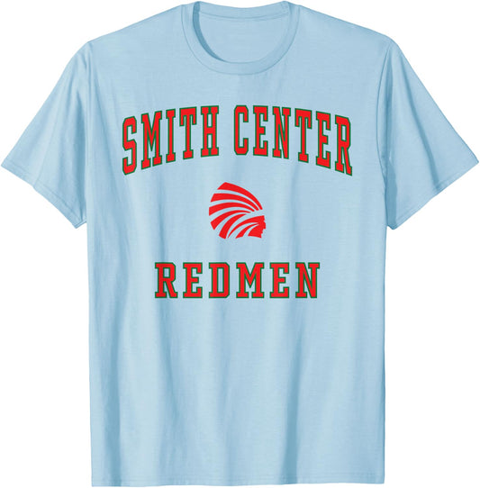 Smith Center High School Redmen T-Shirt - T-Shirt | Light Blue