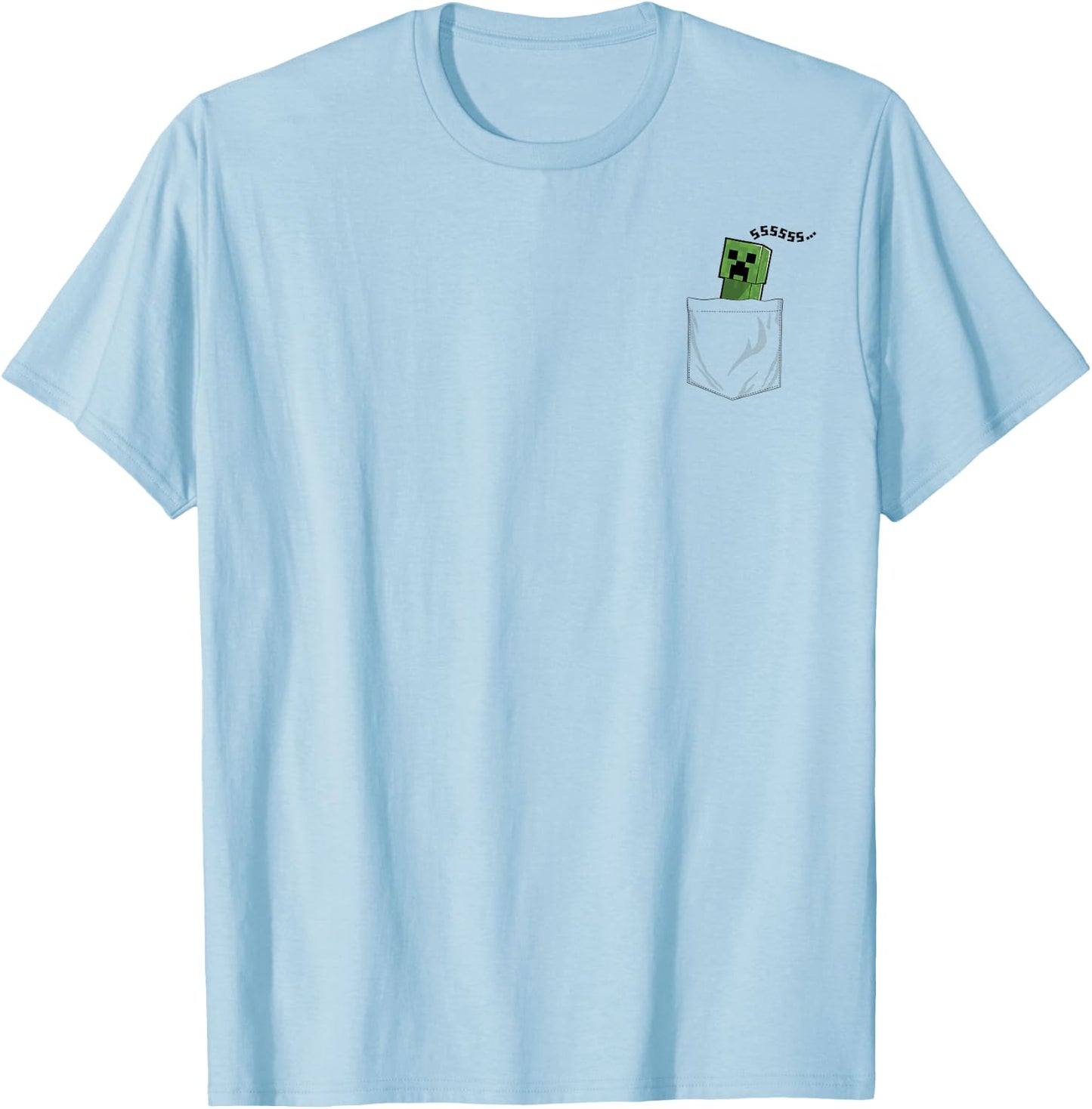 Minecraft Pocket Creeper SSSS... T-Shirt - T-Shirt | Light Blue