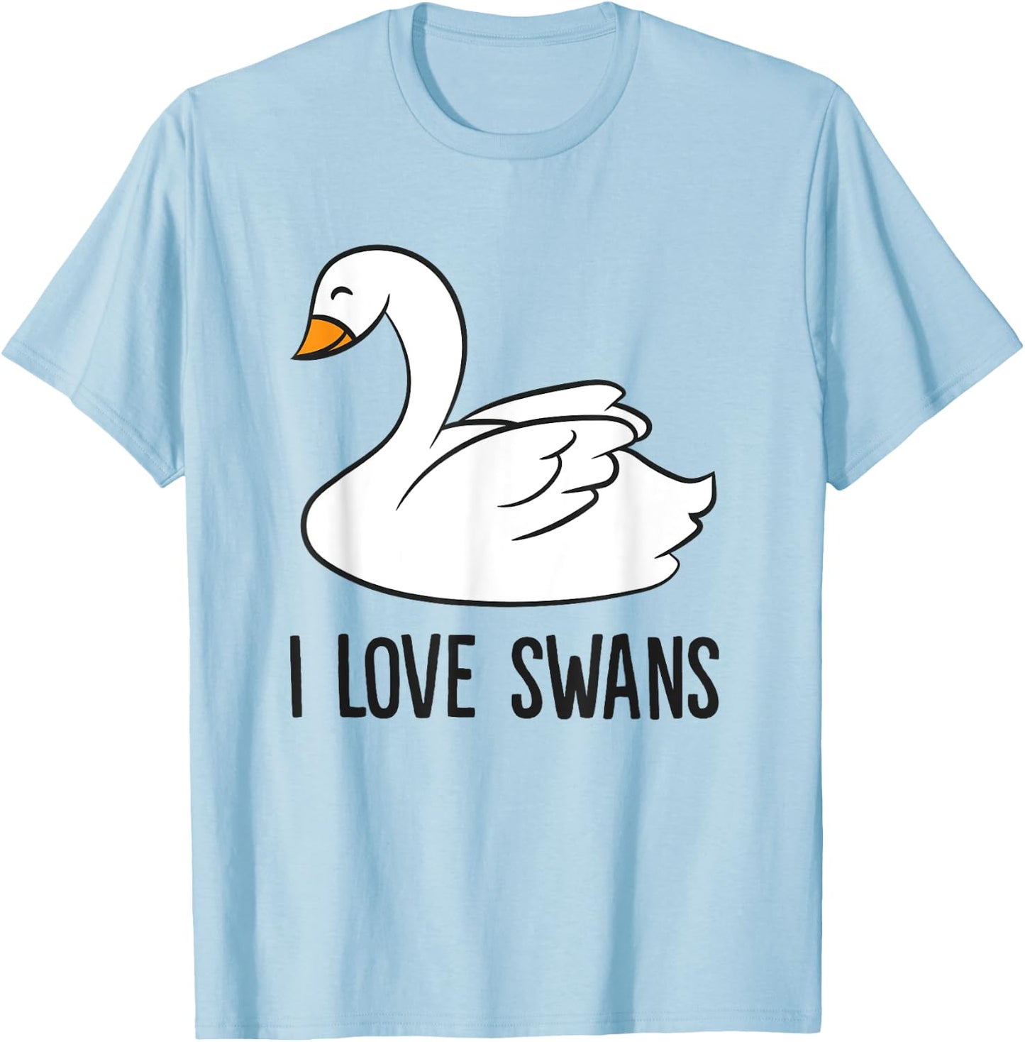 Cute Swan Drawing I Love Swans Love Swan T-Shirt - T-Shirt | Light Blue