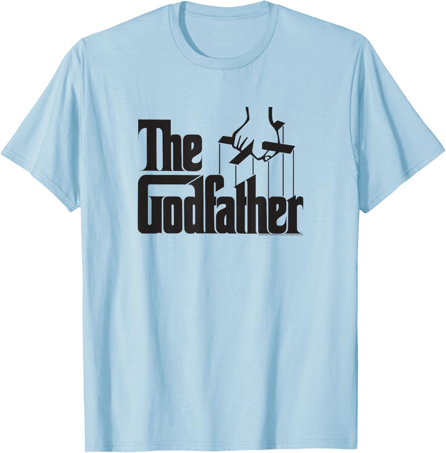 Ripple Junction The Godfather Logo , Men's & Women's -Adults Grey Cotton Classic Fit , Small, Short Sleeve, , Novelty Movie T-Shirt - T-Shirt | Light Blue