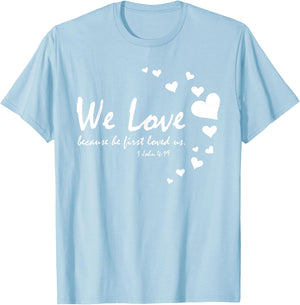 Cute Christian Valentines Day Gifts Women Bible Verse Heart T-Shirt - T-Shirt | Light Blue