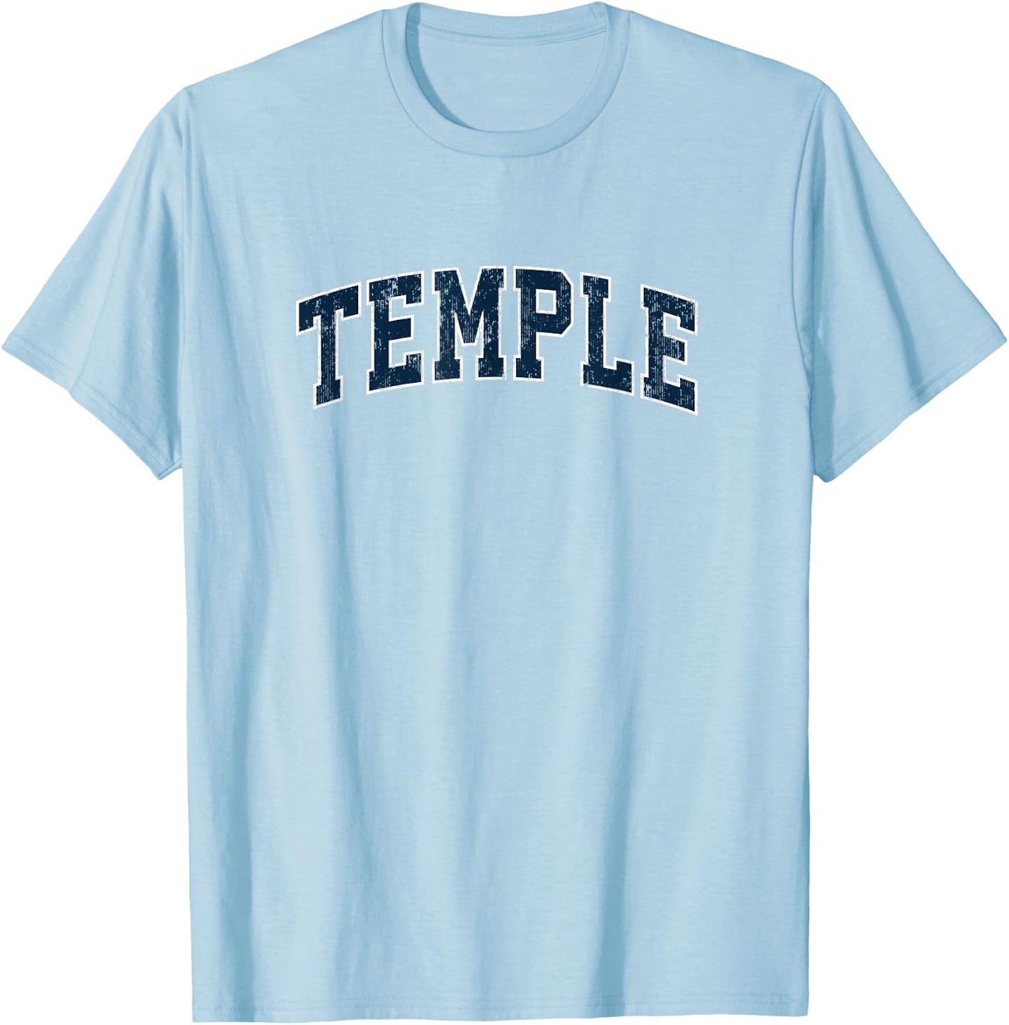 Temple Texas TX Vintage Sports Design Navy Design T-Shirt - T-Shirt | Light Blue