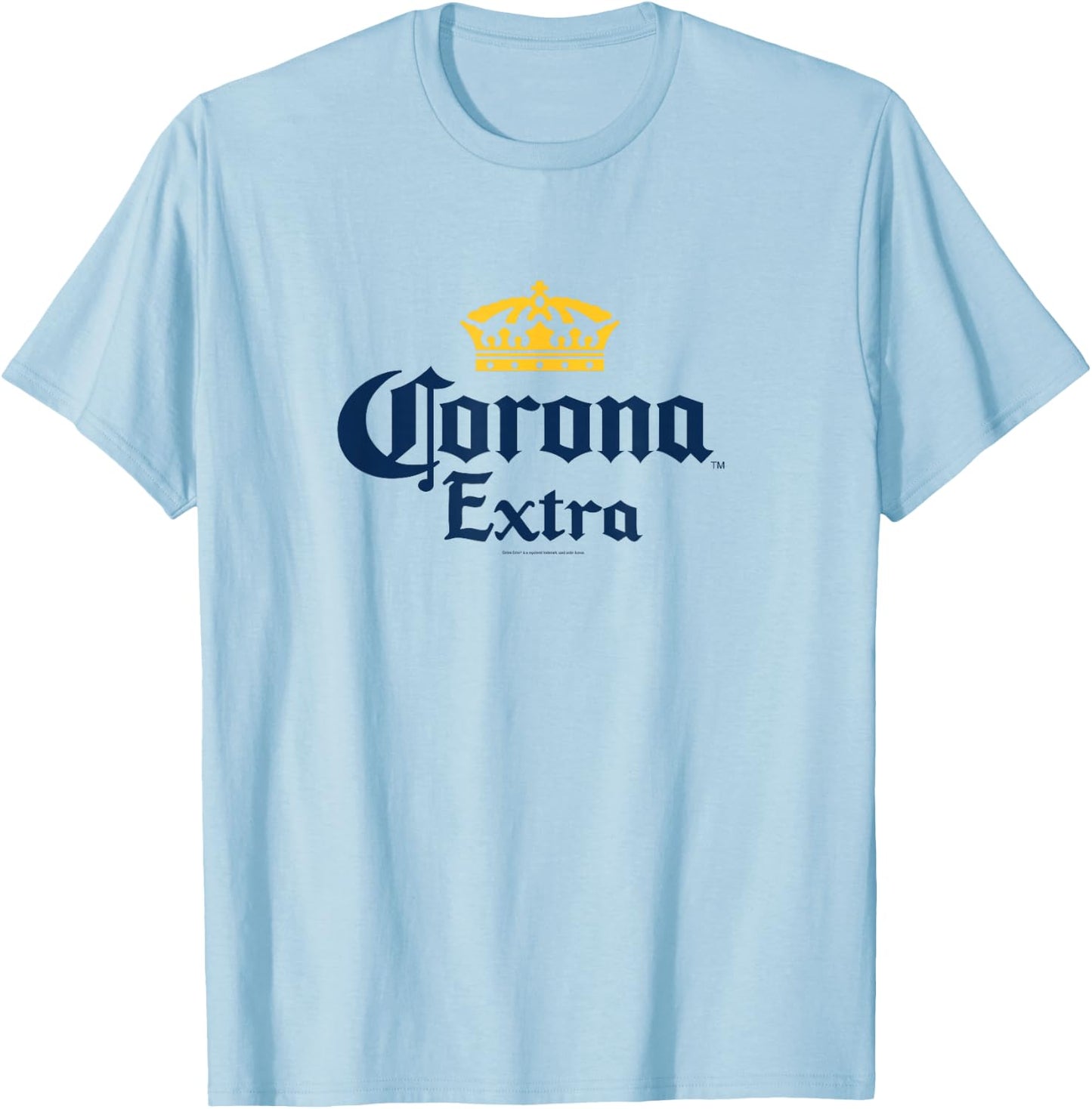 Officially Licensed Corona Extra Crown Logo Small T-Shirt - T-Shirt | Light Blue