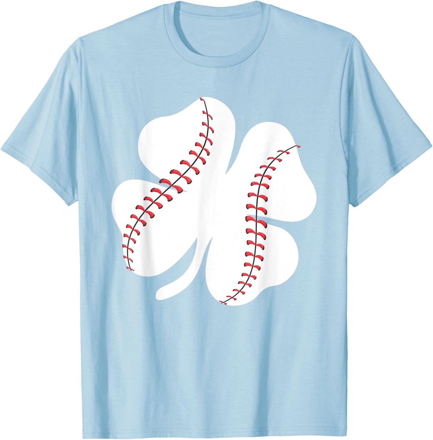 St Patricks Day Baseball Clover Lucky Shamrock Irish Gift T-Shirt - T-Shirt | Light Blue