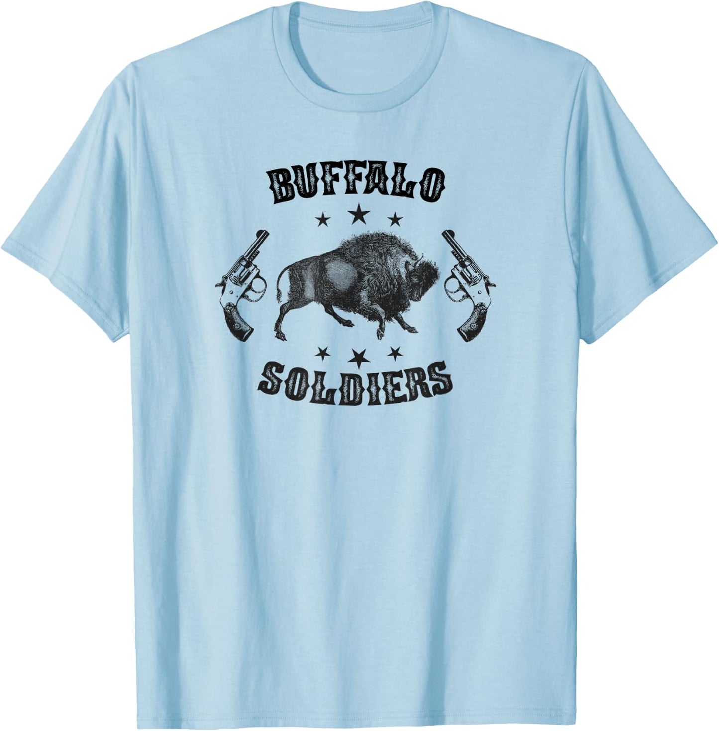 Buffalo Soldiers 9th and 10th Cavalry African American Heros T-Shirt - T-Shirt | Light Blue