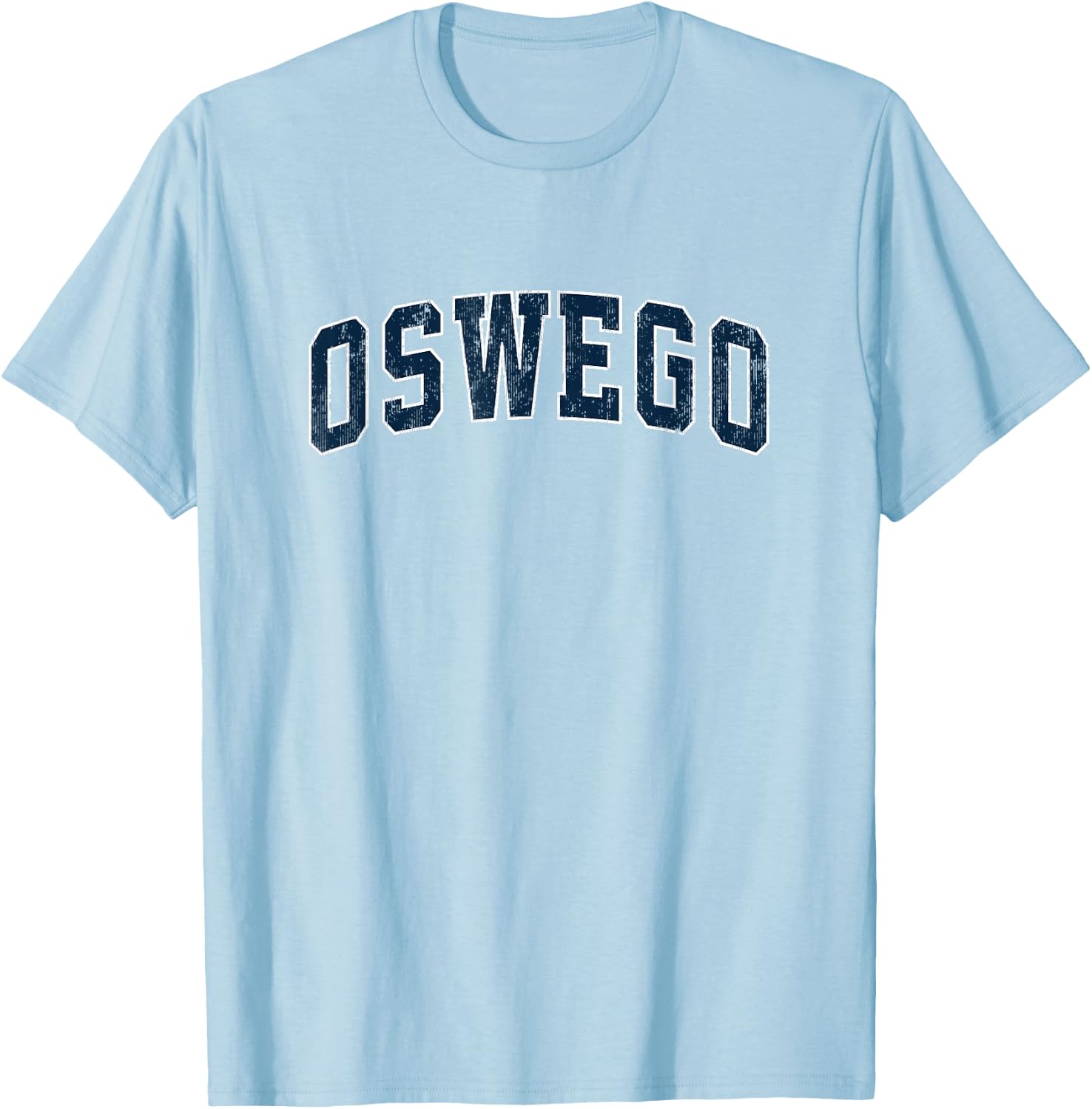 Oswego New York NY Vintage Sports Design Navy Design T-Shirt - T-Shirt | Light Blue