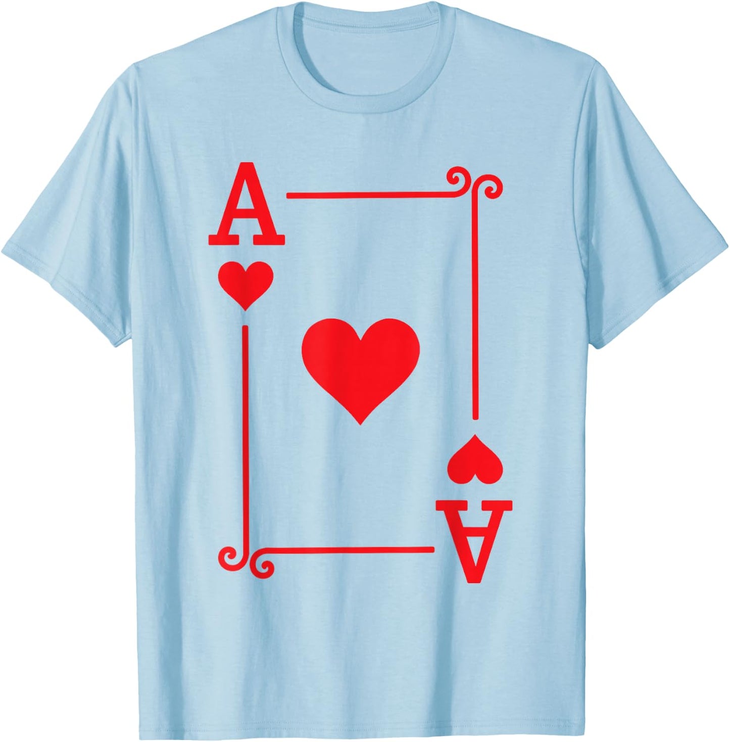 Playing Cards - Matching Hearts Card Suits - Ace Card T-Shirt - T-Shirt | Light Blue