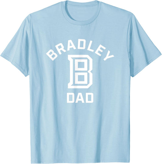 Bradley University Braves Arched Dad T-Shirt - T-Shirt | Light Blue