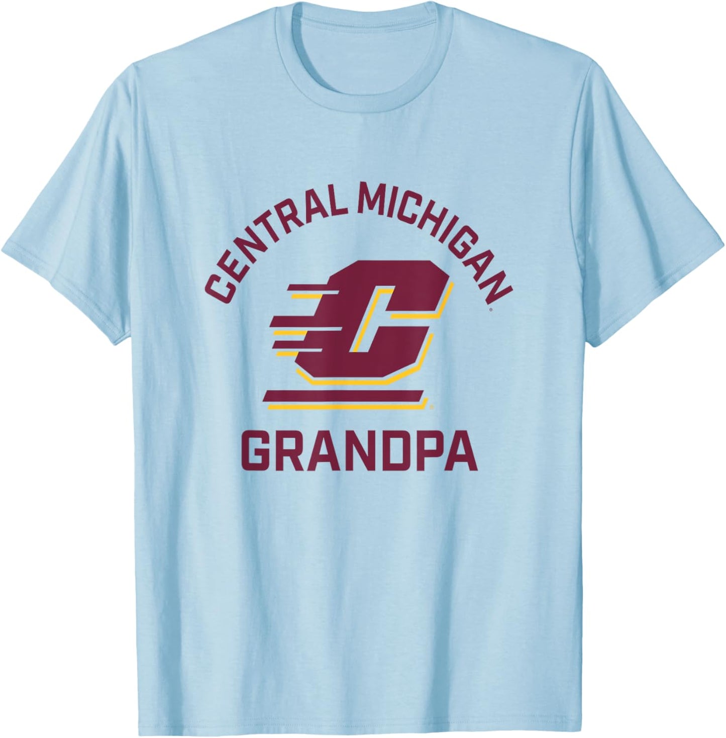Central Michigan University CMU Chippewas Arched Grandpa T-Shirt - T-Shirt | Light Blue