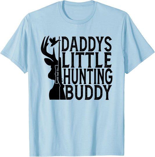 Daddys Little Hunting Buddy, Son and Father, Dad Hunter T-Shirt - T-Shirt | Light Blue
