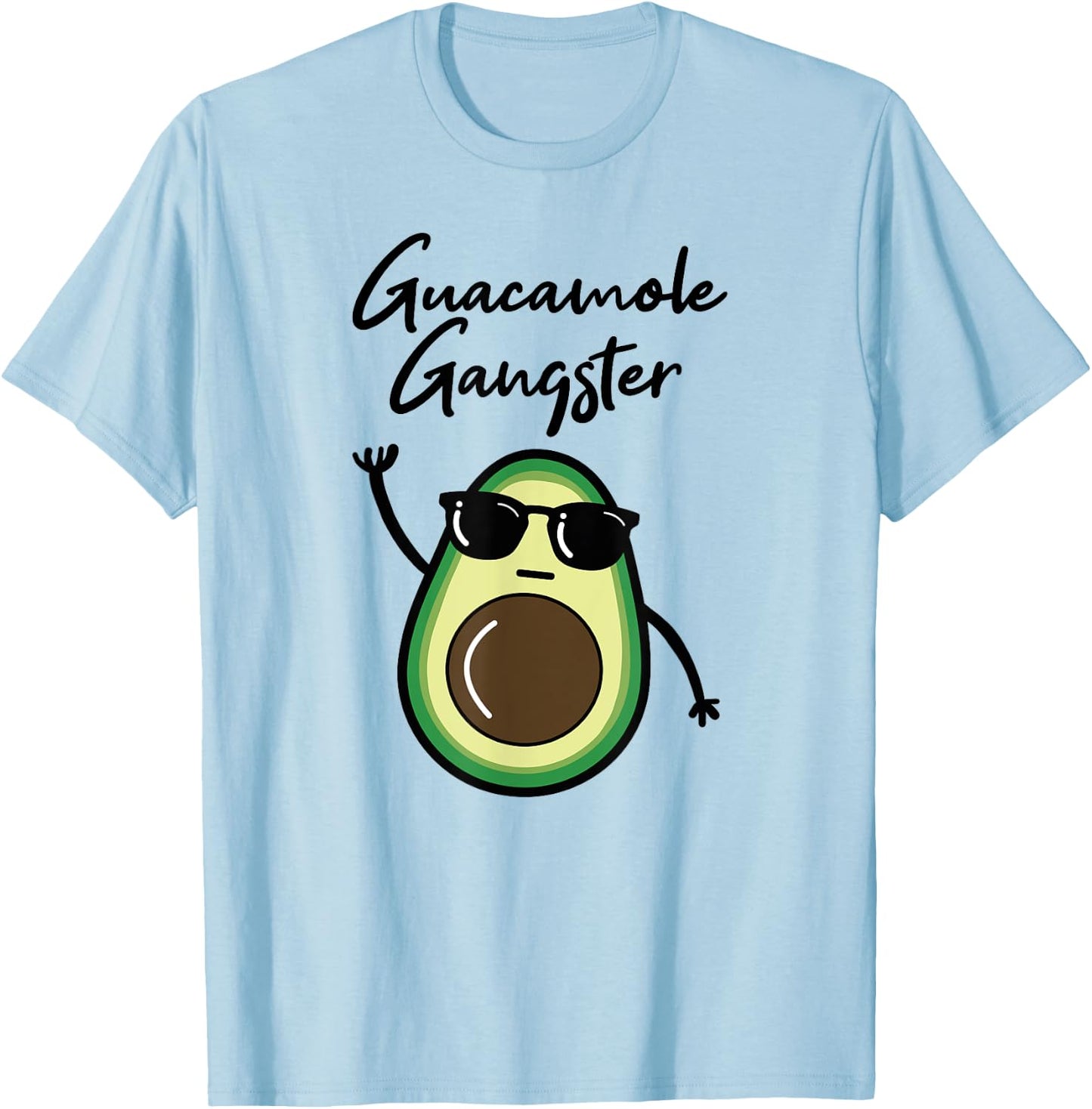 Guacamole Gangster Shirt, Funny Avocado Gangsta , Cinco Mayo T-Shirt - T-Shirt | Light Blue