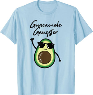 Guacamole Gangster Shirt, Funny Avocado Gangsta , Cinco Mayo T-Shirt - T-Shirt | Light Blue